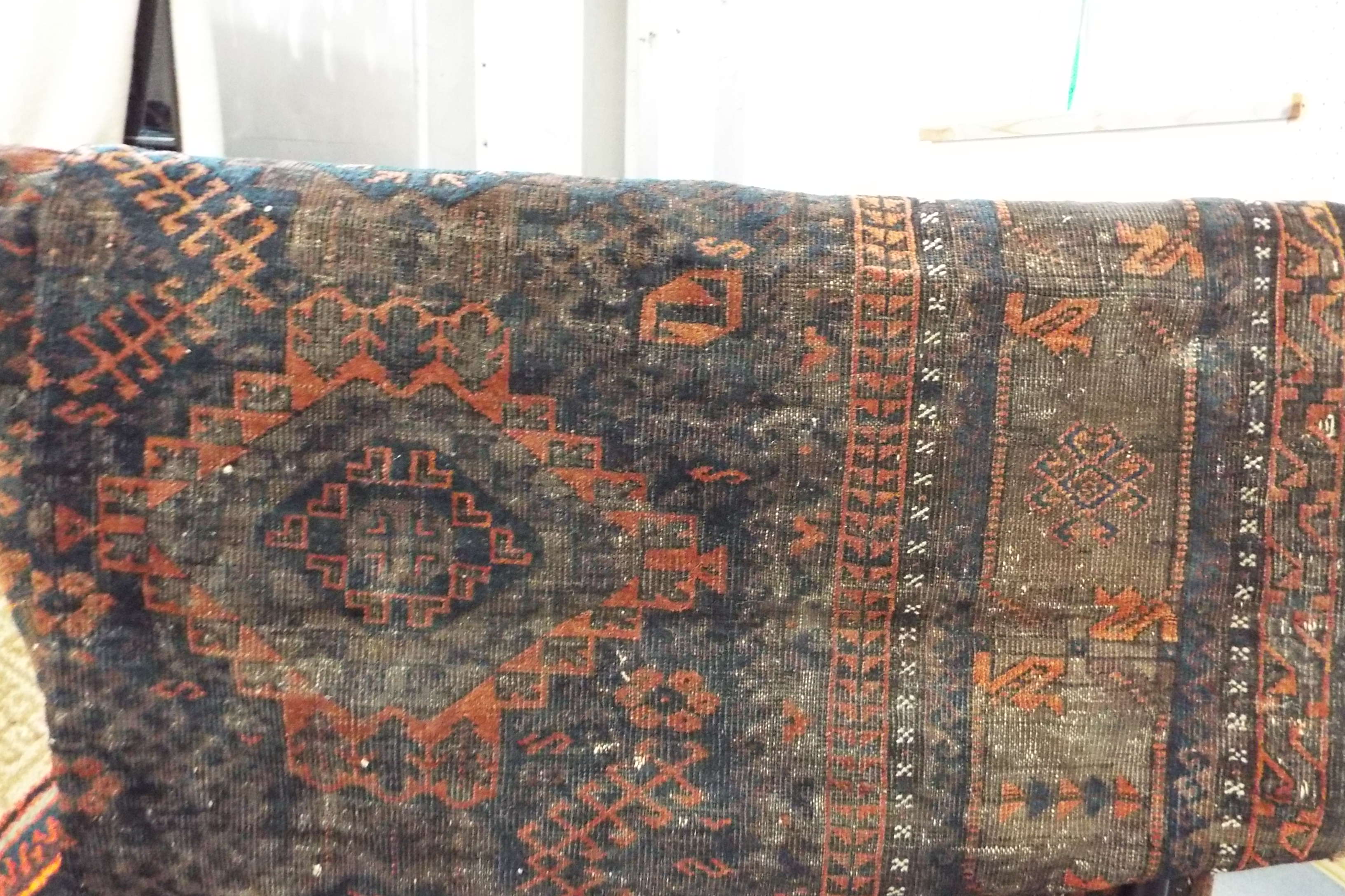 A blue ground Kurdish style carpet 300 cm x 180 cm