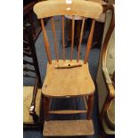 A pine high bar chair