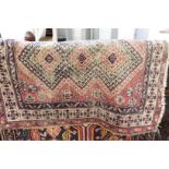 A beige ground Kurdish style rug 104 cm x 93 cm