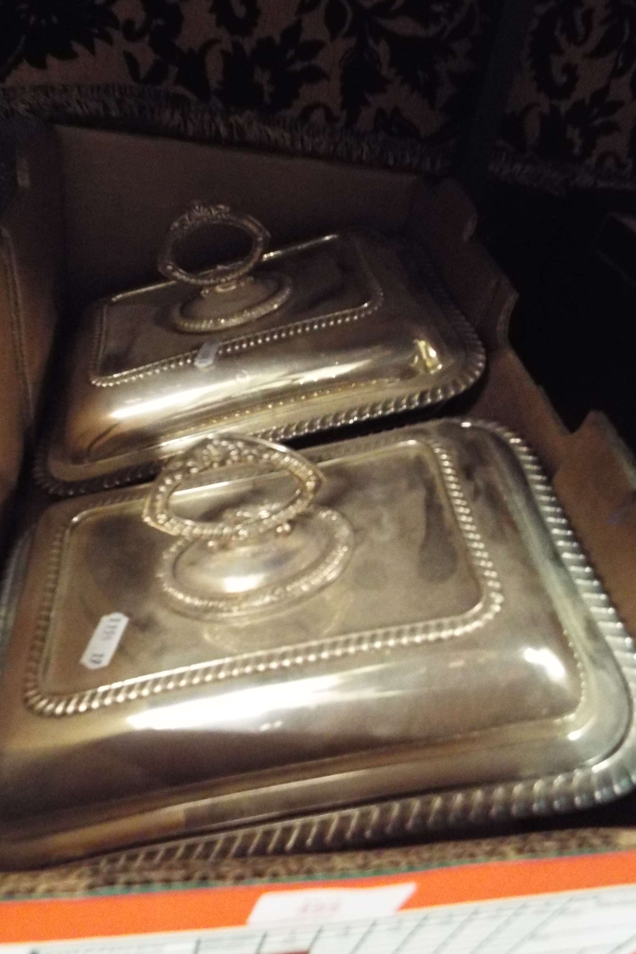 A pair of Mappin & Webb electroplate entree dishes