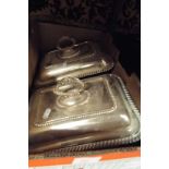 A pair of Mappin & Webb electroplate entree dishes