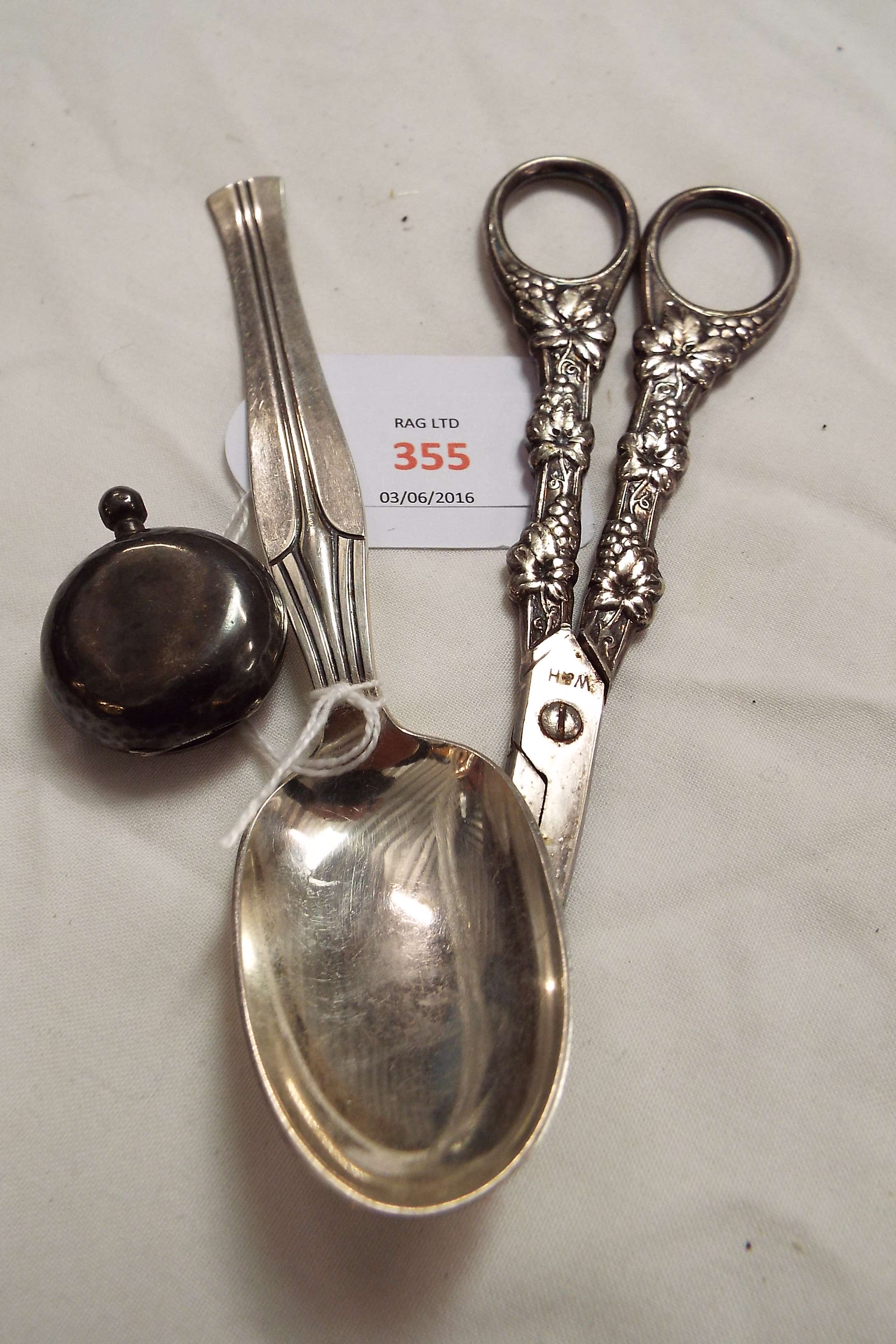 A Danish silver spoon stamped sterling 'Jens Andersen',