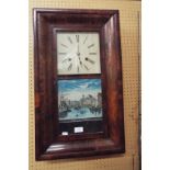 A walnut cased American wall clock,