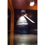 A 19thC Hardens blue glass 'Star' hand grenade fire extinguisher