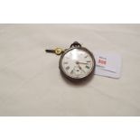 A Victorian silver cased pocket watch the enamel dial with Roman numerals and subsidiary dial