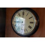 A Victorian 10" circular wall clock having Roman numerals fusee movement