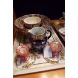 A selection of Maling ware to include 'Rosine' candlesticks,