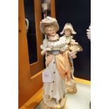 A pair of continental porcelain figures in Regency dress