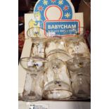 A set of six 'Babycham' glass party pack in original box