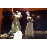 Two Lladro figurines 'Girl with Piglet' and 'Young Flamenco Dancer'