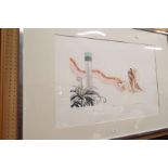 FRANK MARTIN (1921 - 2005) "Mondaines" coloured limited edition etching,