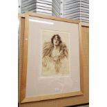 FRANK MARTIN (1921 - 2005) "Norma Talmadge" coloured limited edition etching,
