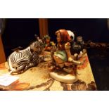 A Franklin Mint 'Happy Landings' figure 'Zebra with Bird',