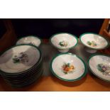 A selection of hand painted Victorian dinner ware to include comports and plates