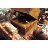 A vintage metal cased 'Pathe' gramophone