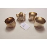 Four Sheffield & Birmingham silver napkin rings weighing approx 5.