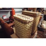 Two wicker laundry baskets as new