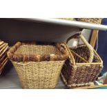 A wicker magazine rack and waste paper basket as new