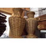 A pair of wicker vases as new