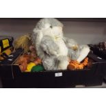 A box of cuddly toys