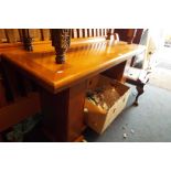 An Art Nouveau style marquetry inlaid console table