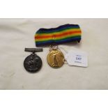 A pair of 1914-1918 war medals R.A.