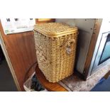 A wicker laundry basket as new