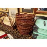 Seven wicker shallow baskets as new
