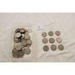 A large selection of pre-1947 two shilling and florin coins