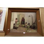 After SIR GERALD KELLY c1960s lithograph 'Peruvian Basket Weavers',