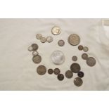 A mixed selection of coinage to include half crown,