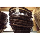 Eight wicker shallow baskets as new