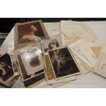 A quantity of signed photograph postcards and letters etc to include a series of Graham Browne and