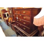 A Georgian oak chest on stand,