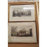 A 19thC hand coloured engraving 'Port of London in 1839' engraved by F.J.