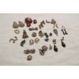 A mixed selection of assorted paste set costume jewellery to include earrings,