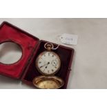 A Waltham 10ct gold plated full hunter pocket watch and case