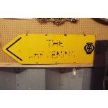 A mid-20thC AA tin plate enamel double sided directional sign,