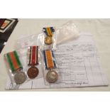 A group of medals comprising WWI British War and Victory,