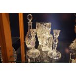 A selection of glassware to include large vase,