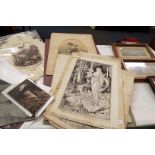 A quantity of Victorian and later ephemera to include 1857 Great Exhibition satirical engraving,