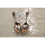 Two London 1827/8 hallmarked teaspoons 26g