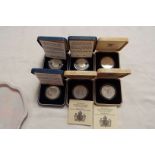 A group of six silver proof coins to inc