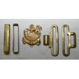 Malawi Rifles cap badge and brass military buckle mounts