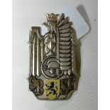 Belgium white metal military cap badge marked 9BSF the reverse numbered 1151
