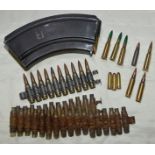 Large selection of various inert ammunition including a link, various calibers,