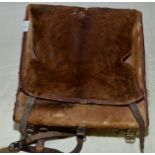 Late 19th C soldiers animal skin and canvas knapsack