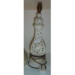 Cream Ware table lamp with pierced decoration and shade