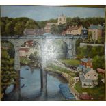 Oil on board depicting Knaresborough