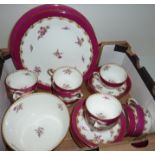 19th/20th C tea set with hand painted and gilt decoration